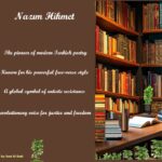 Nazım Hikmet tribute design with poetic themes