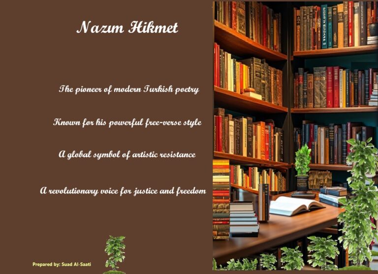 Nazım Hikmet tribute design with poetic themes